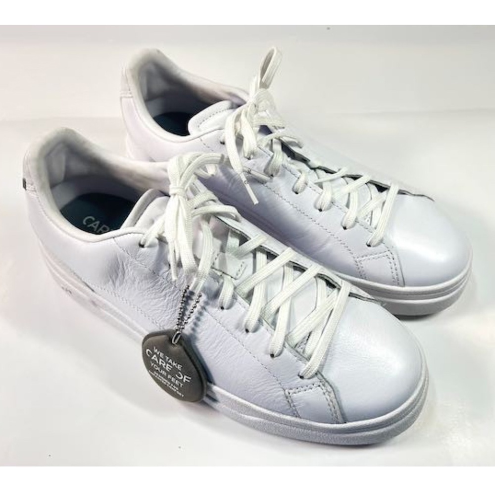 Care Of By Puma Womens 9 Leather White Tennis Shoe Lace Up Low Top 372889-01